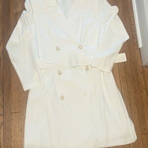 Elegant White Double-Breasted Dress